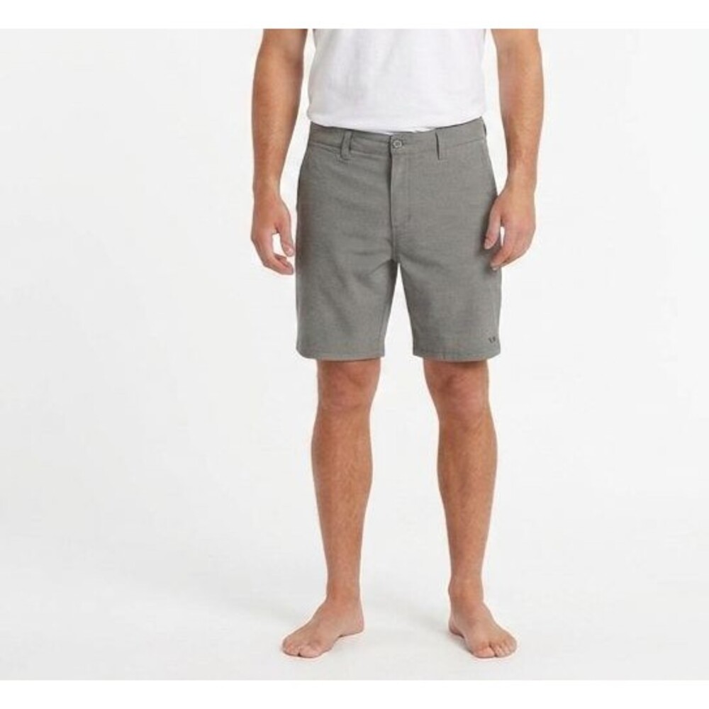 RVCA Back In Hybrid Walkshorts Mens 38 Light Grey Heathered Stretch 19" Board